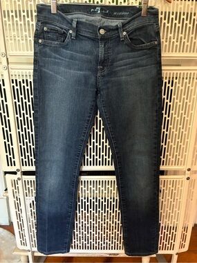 Seven Midrise Skinny Jeans in Dark Wash